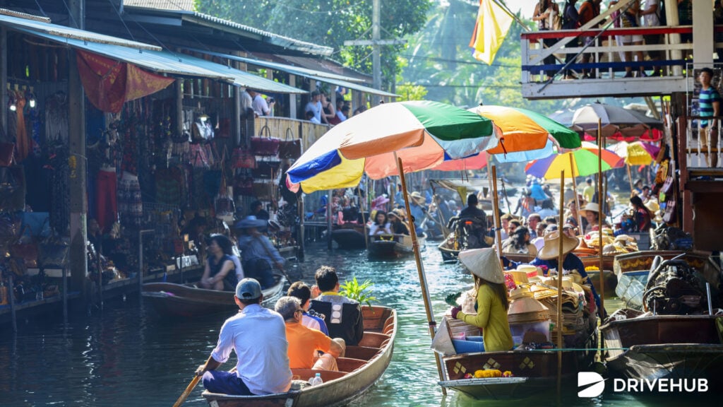 ที่เที่ยวราชบุรี - ตลาดน้ำดำเนินสะดวก (Damnoen Saduak Floating Market)